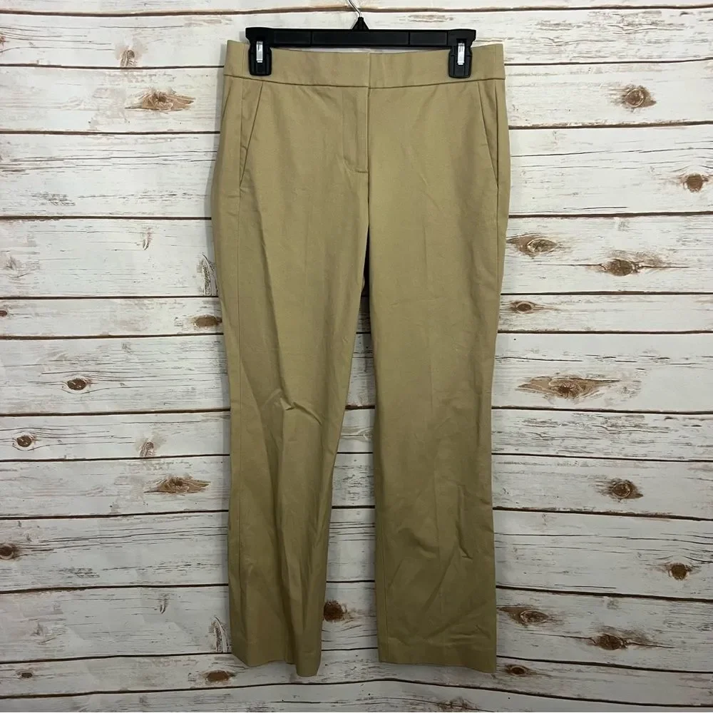 J Crew Tan Beige Two Way Stretch Cotton Campbell Trouser Career Pants